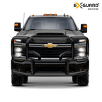 Front view of a Chevrolet truck with a clear background